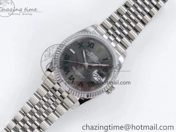 MiroTime 0313 Datejust 36mm 126234 904L Steel HGF 1:1 Best Edition Gray Dial Green Roman on SS Bracelet VR UrbanChic 1476